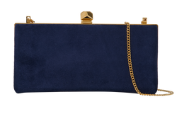 Celeste Clutch, Suede/Metal, Navy, 1FQF12, S/B/DB/AC, 3*